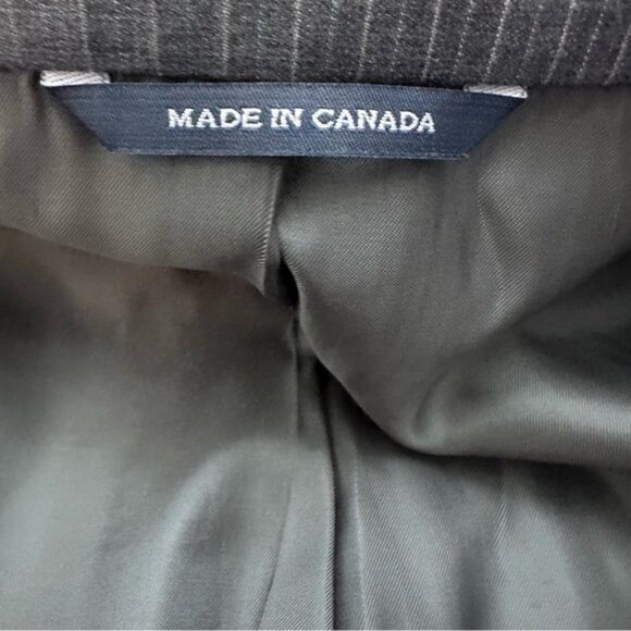 Ralph By Ralph Lauren Jacket Mens 50R Grey striped Wool Canada 3 Button - Picture 9 of 14